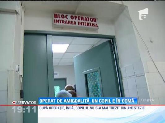 Un copil din Timişoara a intrat în comă după o operaţie de amigdale