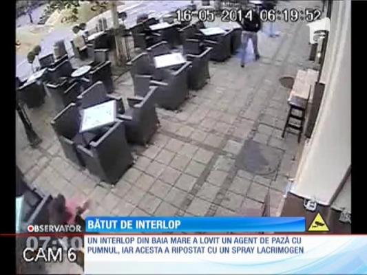 Un interlop băimărean a agresat un agent de pază