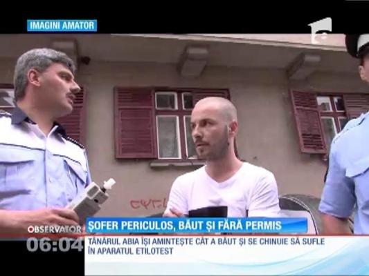 A făcut prăpăd! Un şofer beat a luat la ţintă cinci maşini!