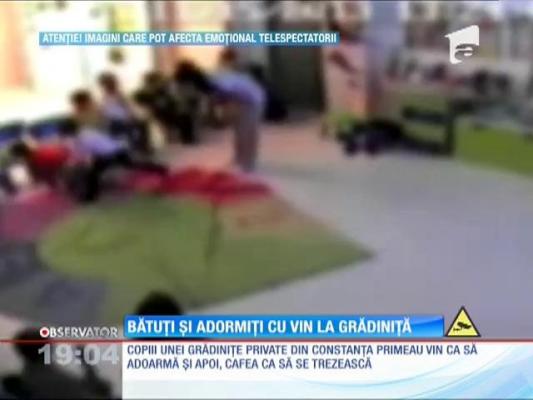 Noi înregistrări din grădiniţa groazei! Adormiți cu alcool!