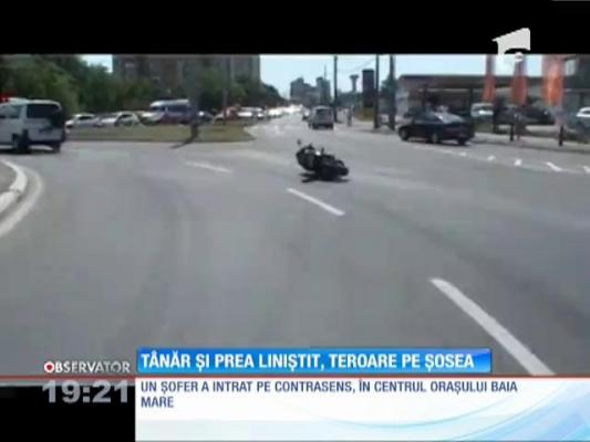 Un șofer teribilist a distrus trei maşini şi a băgat doi oameni în spital