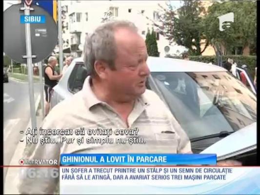 Un şofer a adormit la volan şi a acroşat trei maşini