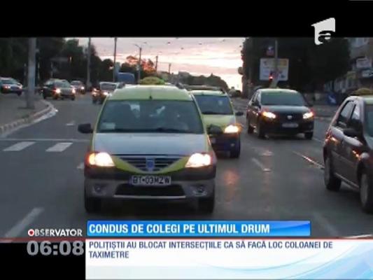 Taximetristul mort în accident, condus pe ultimul drum de colegi