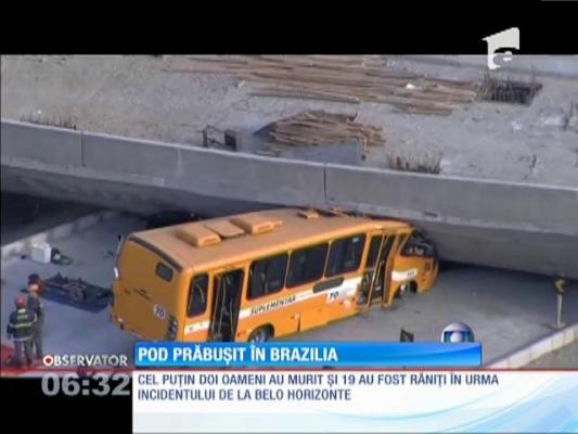 Incident şocant în Brazilia! Un pod de pe autostradă S-A PRĂBUȘIT