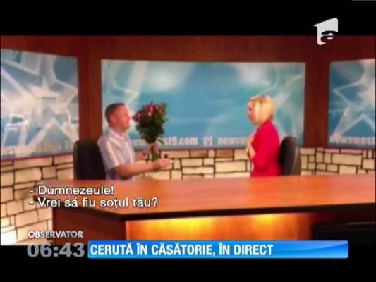 Prezentatoare TV cerută în căsătorie, în direct!