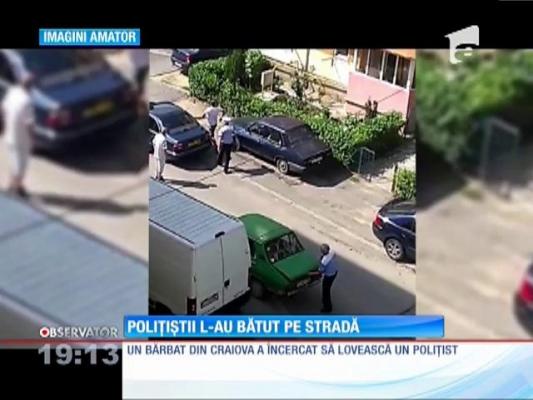 Bătaie parte-n parte între un polițist și un șofer!