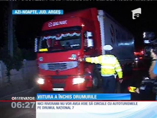 DN7, închis parţial din cauza viiturilor