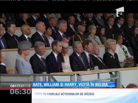 Kate, William și Harry, vizită în Belgia