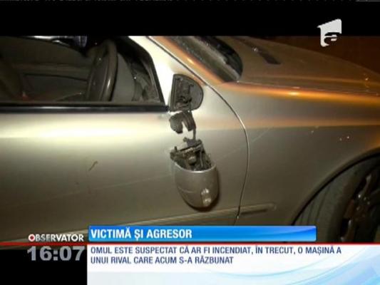 Maşină vandalizată de un grup de tineri