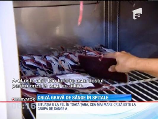 Criză gravă de sânge în spitale