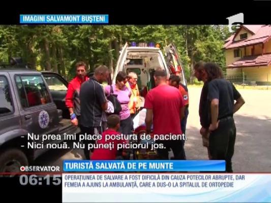 Turistă salvată de pe munte