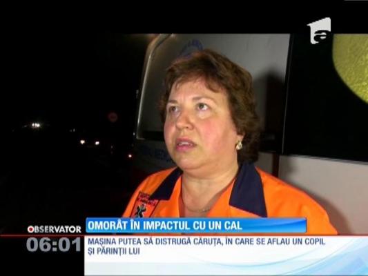 Un bărbat şi-a pierdut viaţa pe un drum din Brăila, după ce a acroşat cu maşina o căruţă