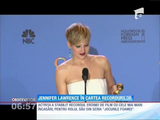 Jennifer Lawrence a intrat şi în Cartea Recordurilor.