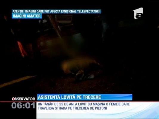 O asistentă medicală a fost lovită pe trecerea de pietoni