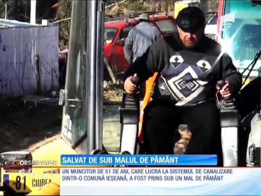 Ieșean salvat de sub malul de pământ