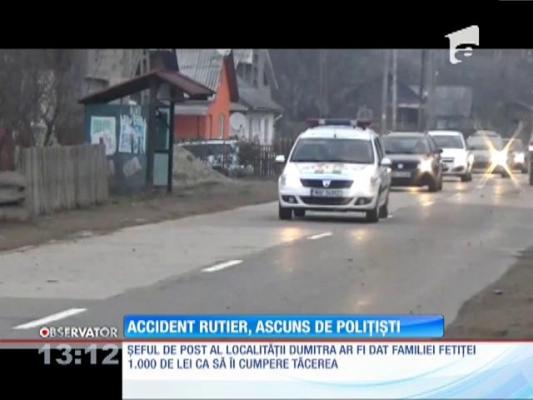 Accident rutier, ascuns de poliţişti