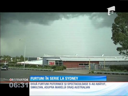 Două furtuni puternice au lovit simultan oraşul australian Sydney