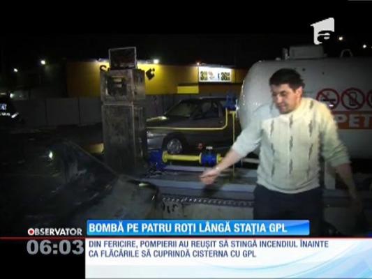 Bombă pe patru roți lângă stația GPL