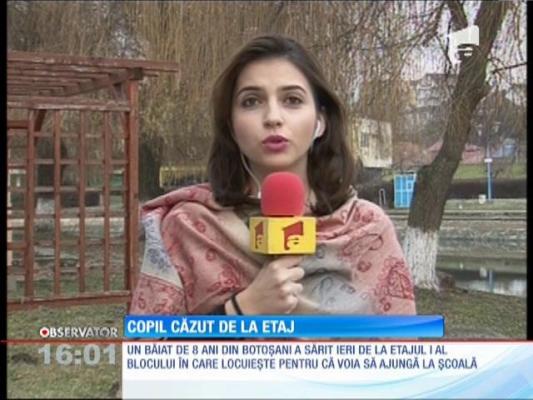 A sărit de pe balcon, de la etajul unu
