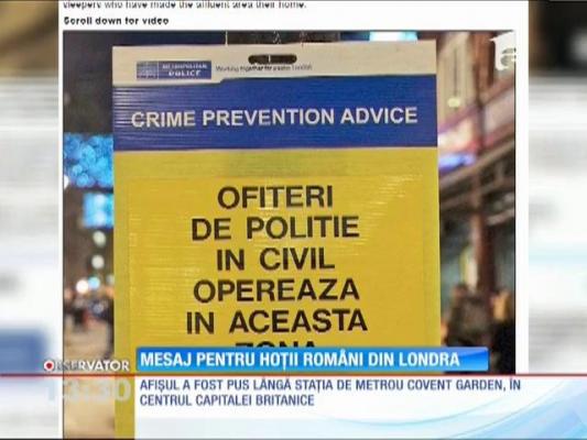 UMILITOR! Mesaj pentru hoții români din Londra