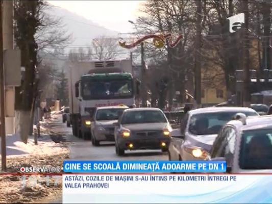 Aglomerație pe drumul spre Valea Prahovei