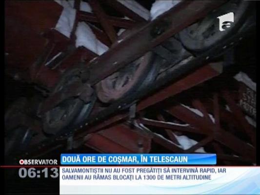 UPDATE! Cei şapte turişti rămaşi blocaţi într-un telescaun au fost salvaţi