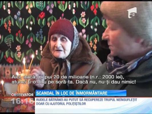 Trupul neînsuflețit al unei bătrâne, motiv de scandal