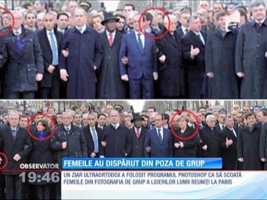 Femeile au dispărut din poza de grup făcută la marşului istoric de la Paris