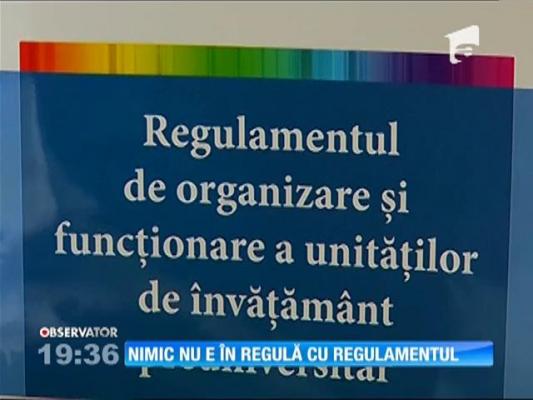 De 4 ani, şcolile funcţionează după un regulament greşit