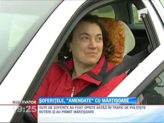 Sute de şoferiţe au fost oprite astăzi în trafic de poliţişti