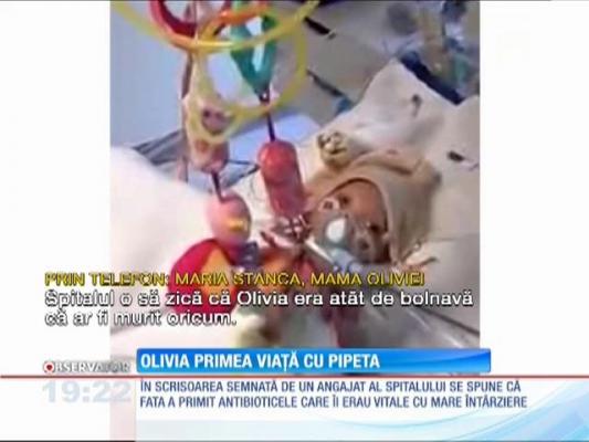 Olivia primea viață cu pipeta