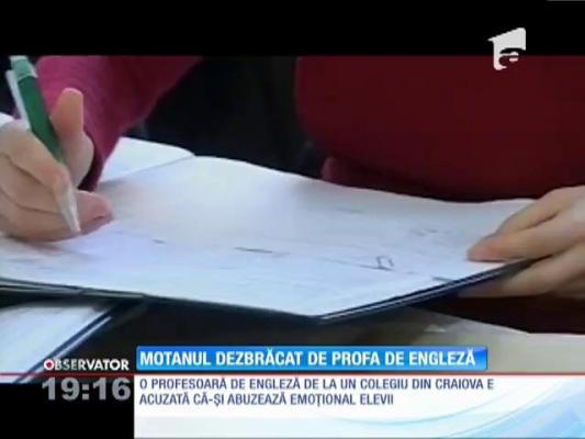 Elevii unui liceu din Craiova învaţă, la ora de engleză, despre un bărbat reîncarnat în motan, care îşi priveşte cu plăcere stăpâna atunci când se dezbracă
