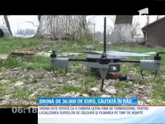 O dronă de 30.000 de euro, căutată de scafandri în apele Timişului