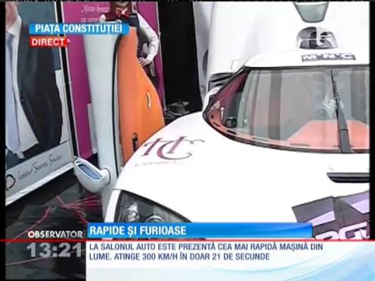 Cea mai rapidă maşină din lume, prezentă la salonul auto din Piaţa Constituţiei