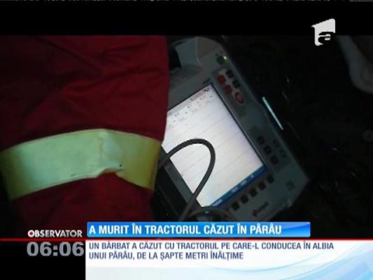 Un bărbat a murit după ce s-a prăvălit cu tractorul în albia unui pârâu