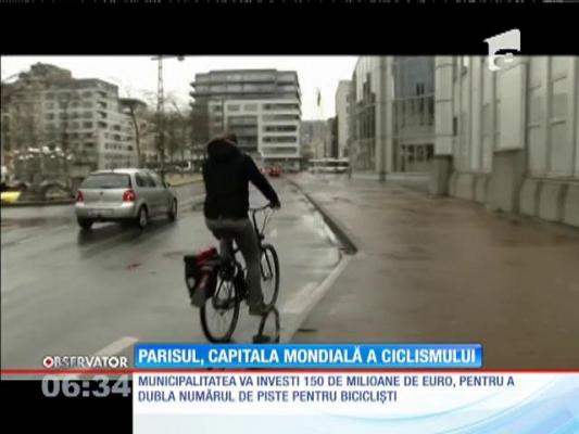 Primăria Parisului va investi 150 de milioane de euro pentru a dubla numărul de piste pentru biciclişti