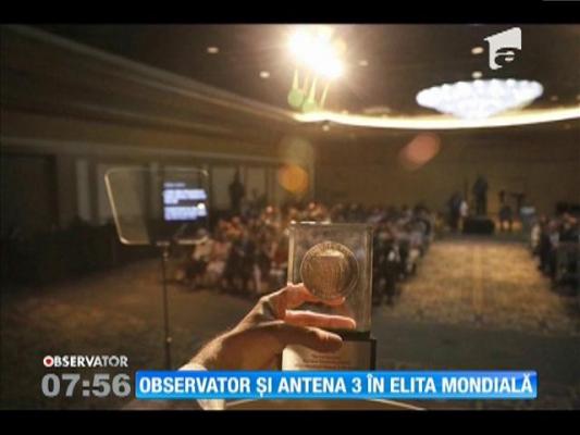 Observator și Antena 3, vicecampioni mondiali la gala New York Festivals World's Best TV & Films!