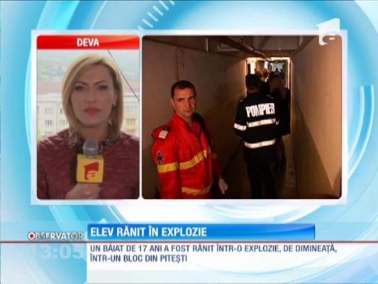Elev rănit în explozie