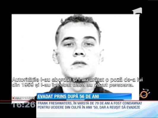 Un bărbat care a evadat dintr-o închisoare din SUA, prins după 56 de ani