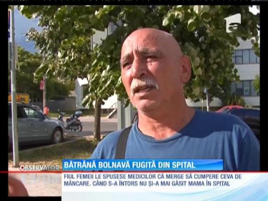 Huşi: Bătrână bolnavă fugită din spital