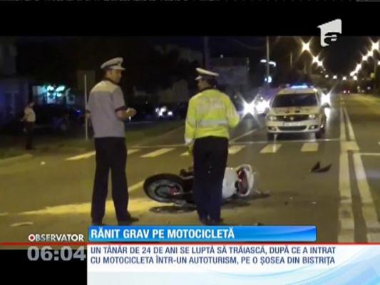 Rănit grav pe motocicletă