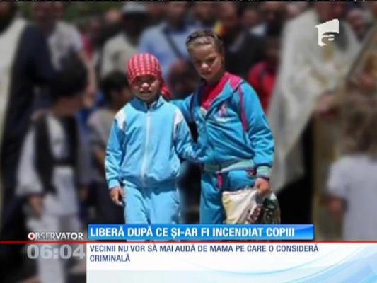 Femeia acuzată că şi-a încuiat copiii în casă şi i-a lăsat să ardă de vii e din nou liberă