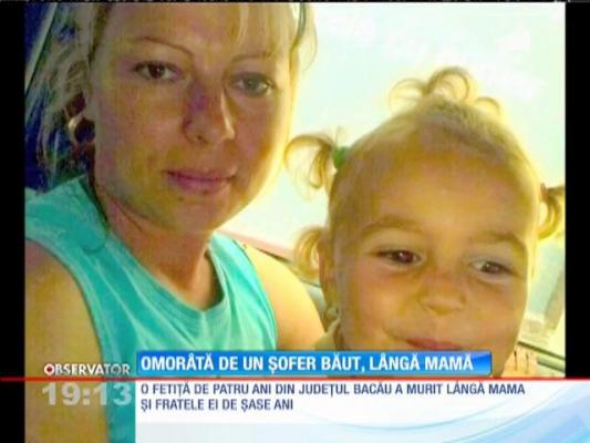 Copilă de doar 4 ani omorâtă de un șofer băut, lângă mamă