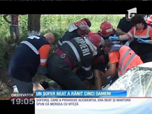 Un șofer beat a rănit cinci oameni