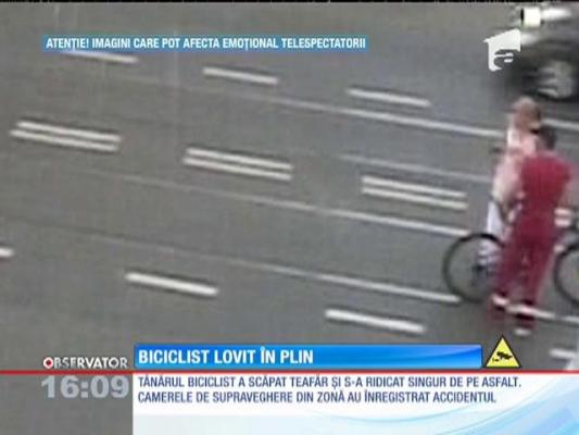 Biciclist lovit în plin de o maşină, în Brăila