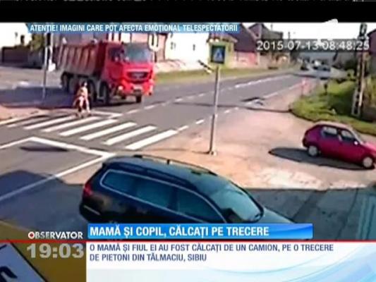 Update / O mamă şi fiul ei de 8 ani, spulberaţi pe trecerea de pietoni de un camion