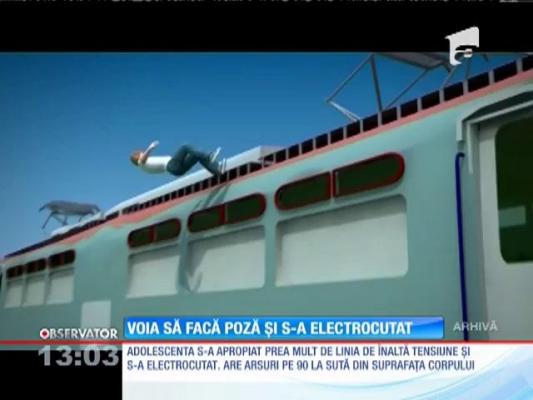La un pas de TRAGEDIE! O tânără voia să facă o poză şi s-a electrocutat