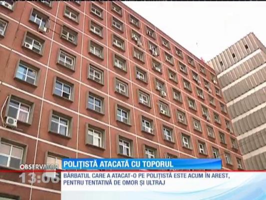 Poliţistă din Galaţi atacată cu toporul