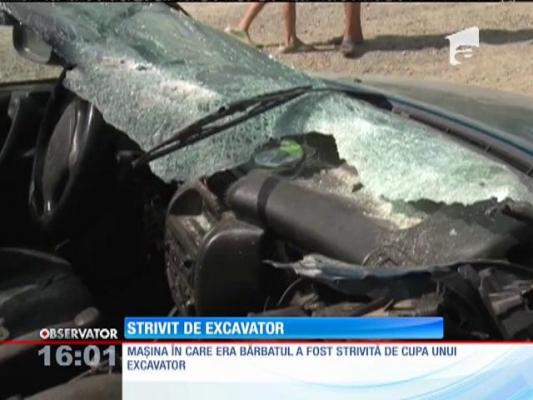 Un bărbat din judeţul Suceava, rănit grav la cap de cupa unui excavator