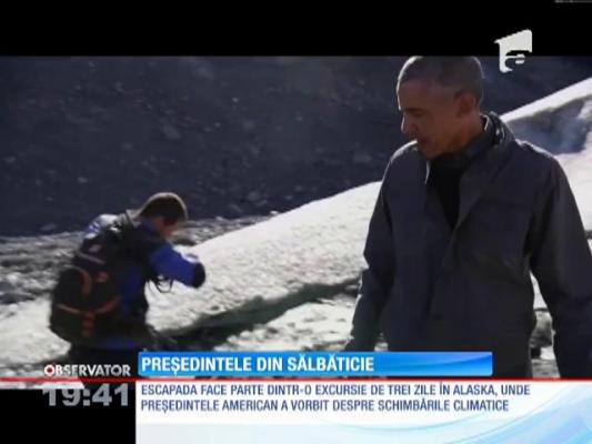 Barack Obama a gustat din resturile unui somon mâncat de un urs